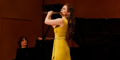 Ariane Brisson playing flute